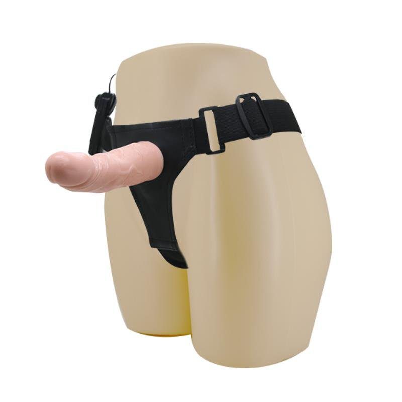 Baile Arnés con Dildo Vibrador Natural 15 cm - Imagen 2