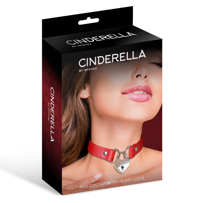 Collar con Candado de Corazón Cuero Vegano Talla Única - Imagen 3
