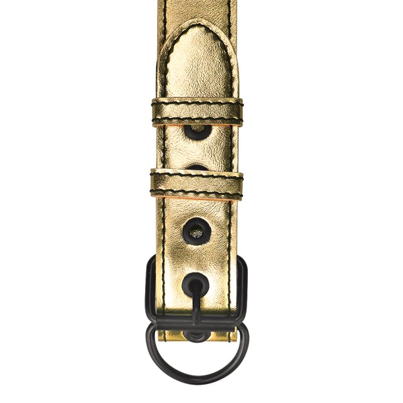 Collar con Correa Bondage Dorado - Imagen 3