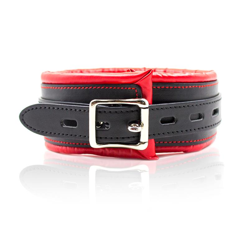 Collar con Correa de Metal e Interior Acolchado Negro/Rojo - Imagen 3