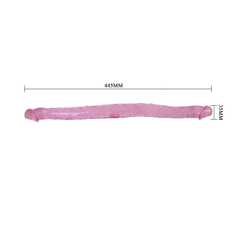 Dildo Doble Color Rosa 44 cm - Imagen 4