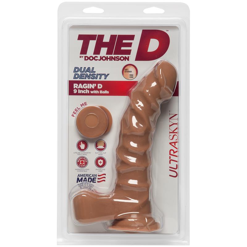Ver en Dildo Dual Density RaginD con Testículos 9 Caramel - Imagen 2