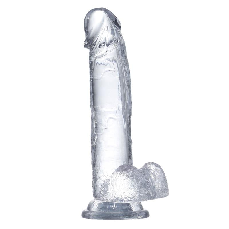 Dildo Realista con Testículos Material Cristalino 18 cm - Imagen 4