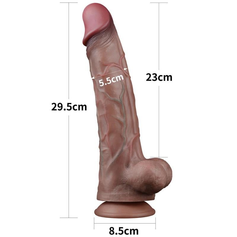 Dildo Realista Doble Capa Silicona Platinum 11.5 - Imagen 9