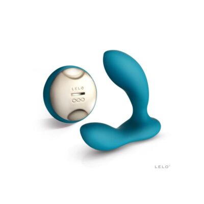 Lelo Hugo Estimulador Prostático Azul Océano,Mando a distancia, vista frontal.