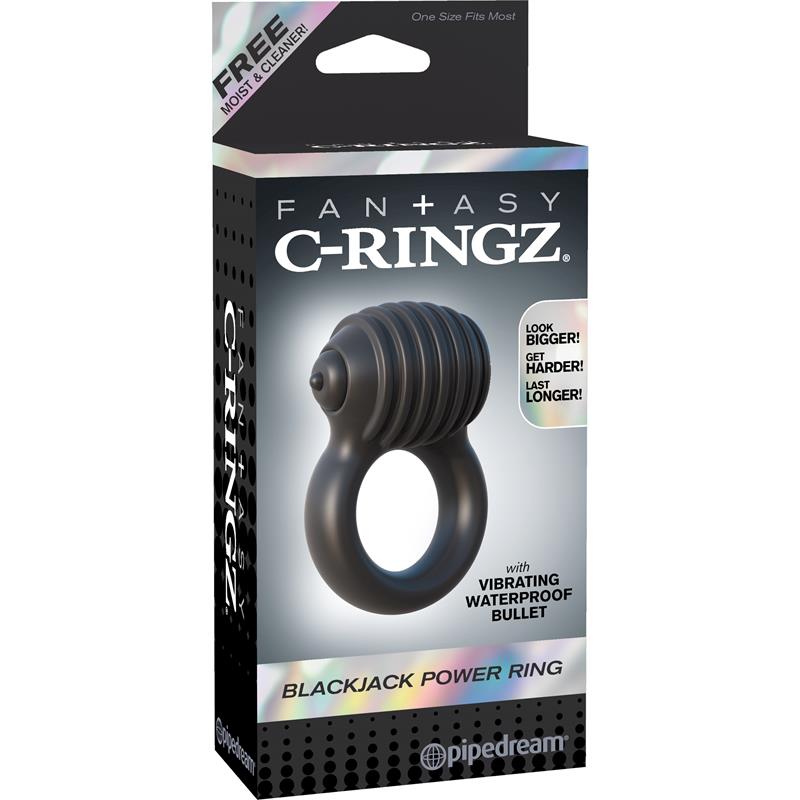 Fantasy C-Ringz Anillo Potente Blackjack Color Negro - Imagen 3