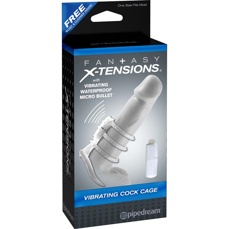 Fantasy X-tensions  Correa de Pene Vibradora Anillada - Color Claro - Imagen 4