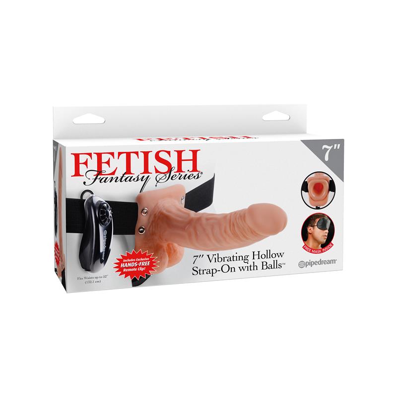 Fetish Fantasy Series Arnés Vibrador de 17,7 cm con Hueco y Testículos Color Natural - Imagen 3
