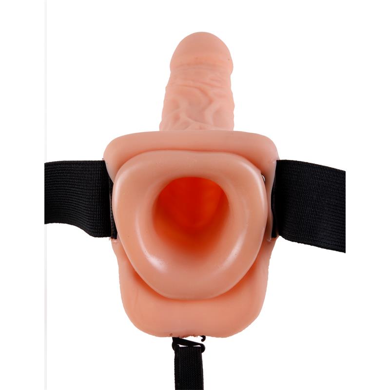 Fetish Fantasy Series Arnés Vibrador de 17,7 cm con Hueco y Testículos Color Natural - Imagen 4