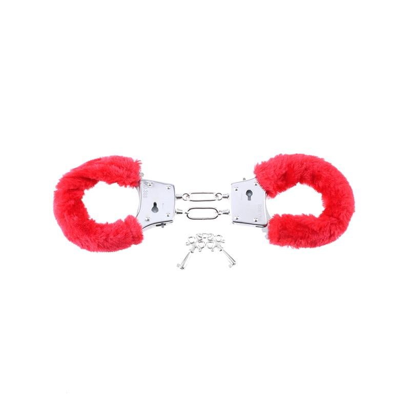 Fetish Fantasy Series Esposas de Peluche para Principiantes Color Rojo - Imagen 2