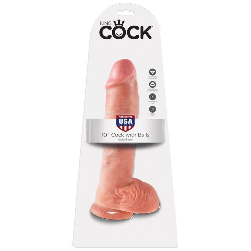 King Cock Pene con Testículos de 10  - Color Natural - Imagen 2