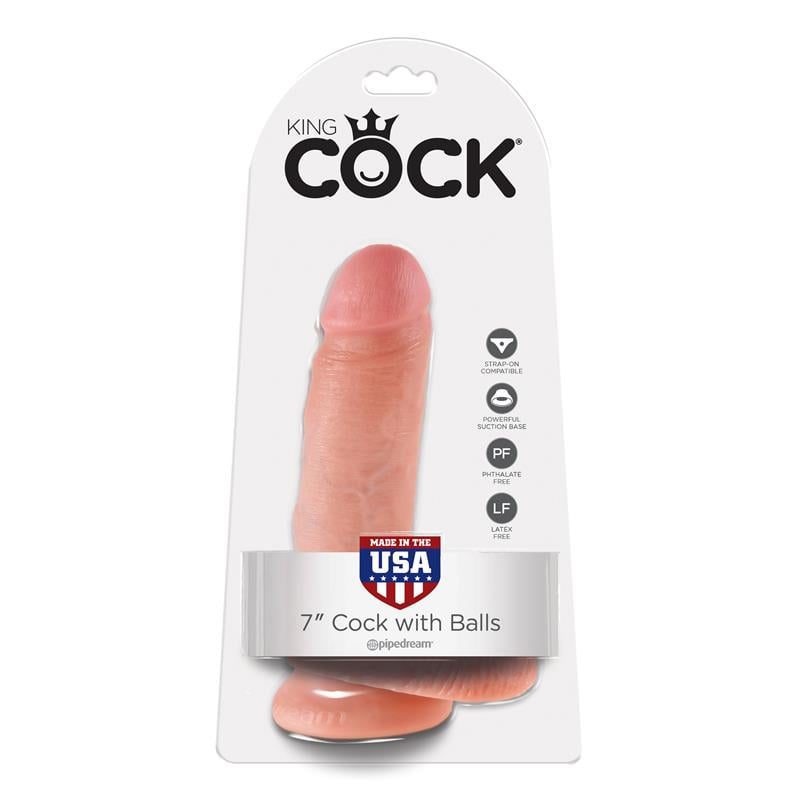 King Cock Pene con Testículos de 7 - Color Natural - Imagen 2