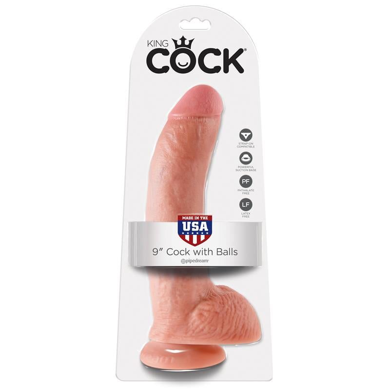King Cock Pene con Testículos de 9 - Color Natural - Imagen 2