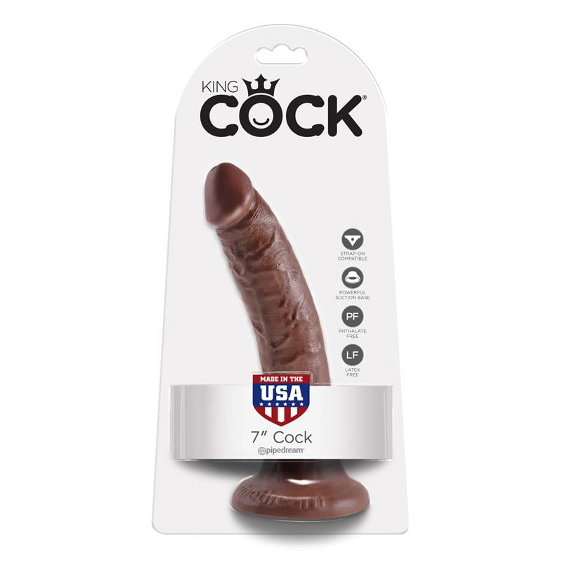 King Cock Pene de 17,78 cm - Color Marrón - Imagen 2