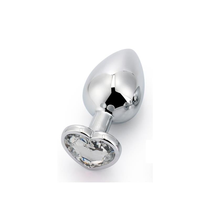 Plug Anal con Joya de Corazón Blanco Talla M - Imagen 4