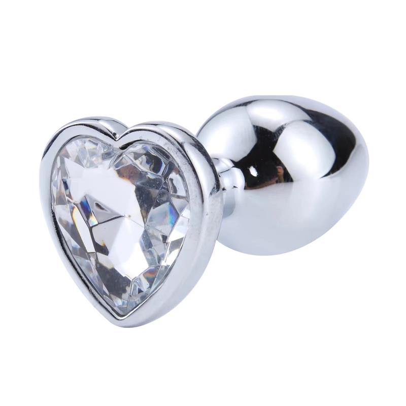 Plug Anal con Joya de Corazón Blanco Talla M - Imagen 5