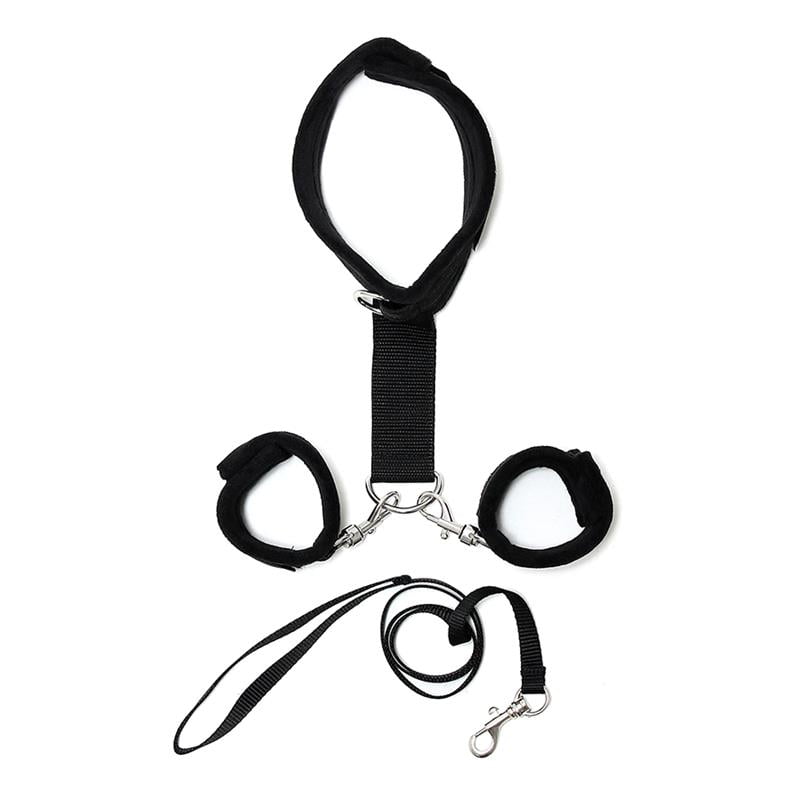 Collar y Esposas Desmontables  Negro Ajustables - Imagen 2