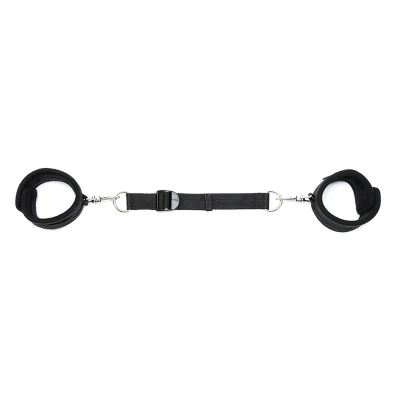 Rimba Bondage Play Esposas para Tobillos Con Correa Elástica Color Negro - Imagen 2