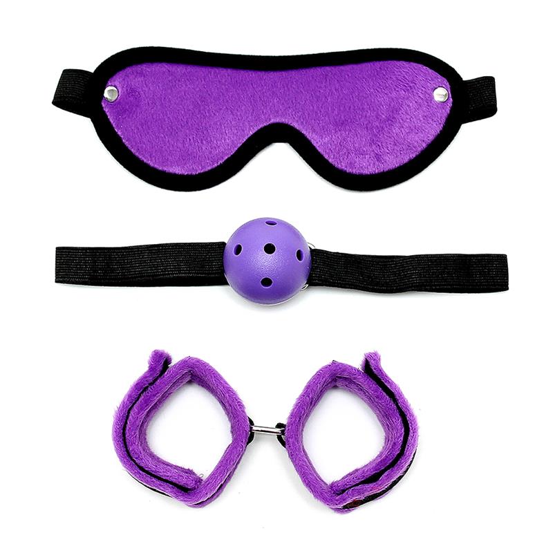 Rimba Bondage Play Set de Bondage 3 Piezas Color Púrpura - Imagen 2