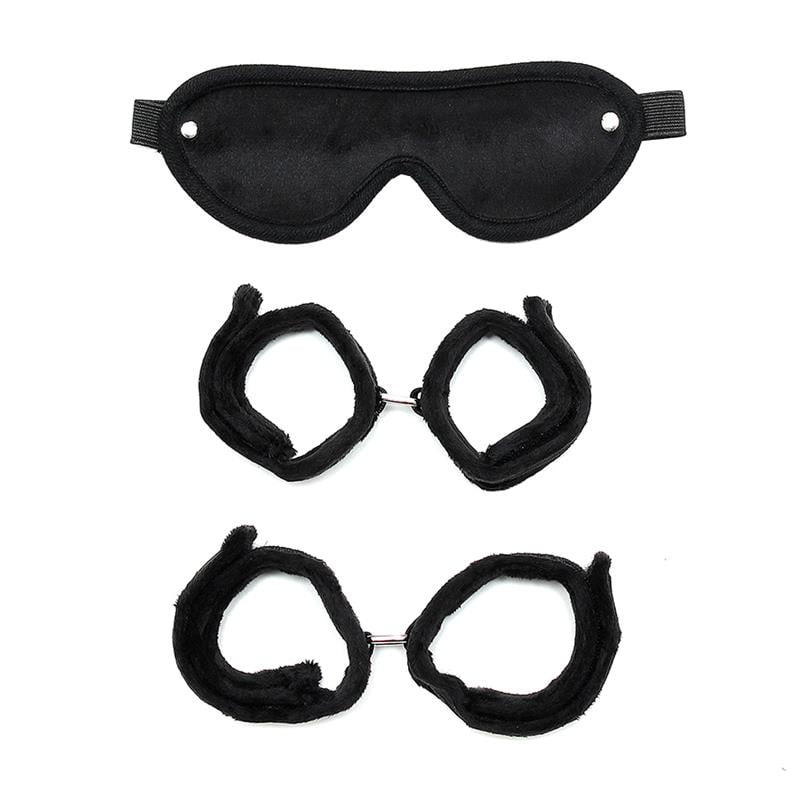 Rimba Bondage Play Set de Esposas para Muñecas y Tobillos Color Negro - Imagen 2