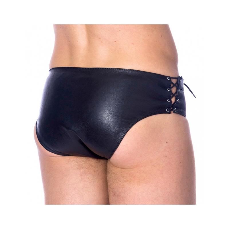 Slips de Cuero Ajustable Color Negro - Imagen 2