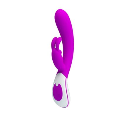Vibrador punto g clítoris Pretty Love Harlan púrpura con 12 funciones y recargable.