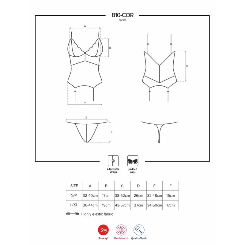 810-COR-1 Corset y Tanga Color Negro - Imagen 3