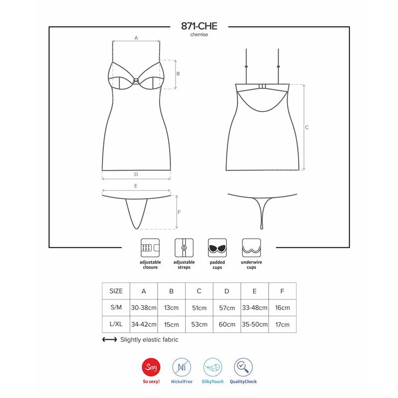 871-CHE-2 Chemise y Tanga Color Blanco - Imagen 5
