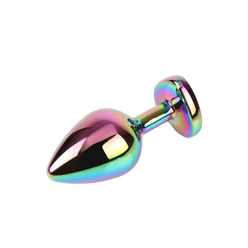 Rainbow Heart Plug Anal multicolor con Joya Talla M - Imagen 4