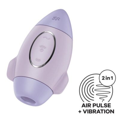 Satisfyer Mission Control Violet Succionador, vista frontal, color violeta.