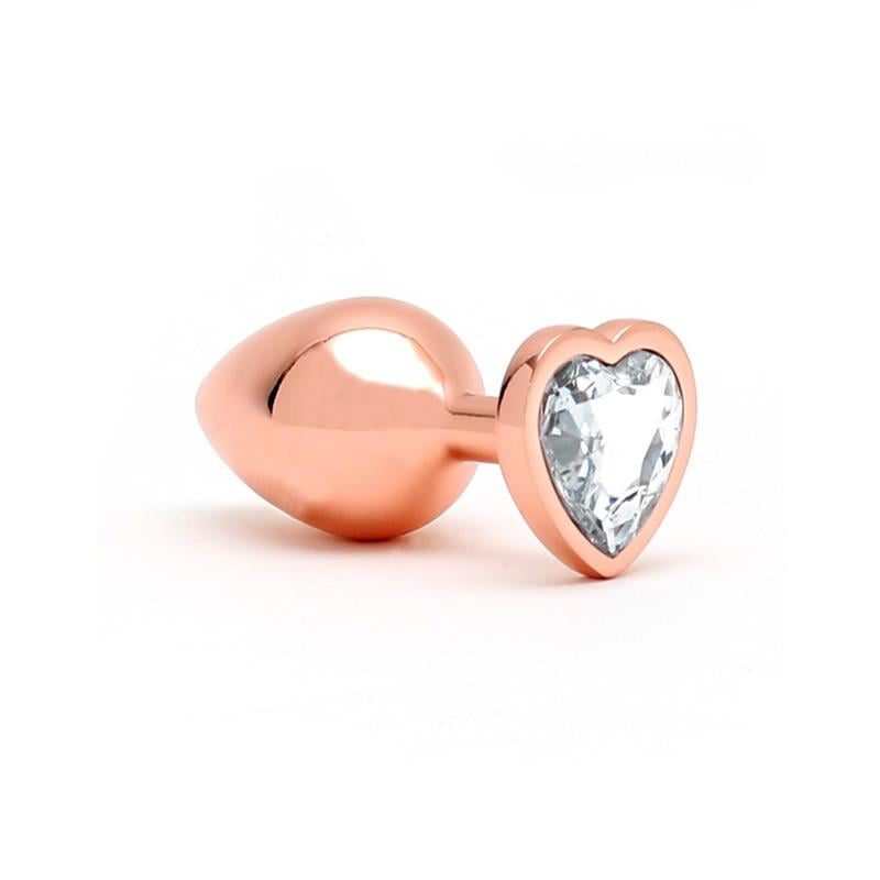 Plug Anal con Joya en Forma de Corazón Pisa Rose Gold - Imagen 2