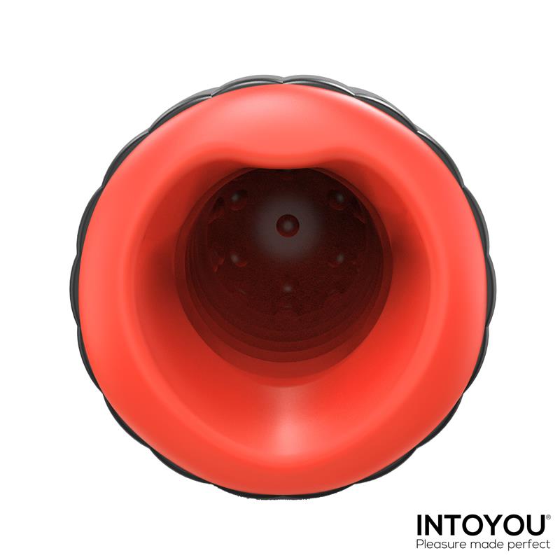 Imagen mostrando la profundidad de la manga del masturbador masculino avanzado Karter Intoyou con una referencia visual.