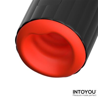 Detalle del orificio de entrada texturizado del masturbador masculino avanzado Karter Intoyou.