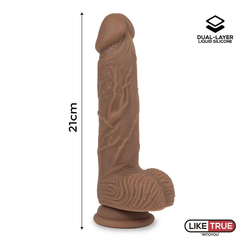 Dildo Realista Silicona Líquida Dual Layer 8.25 Bronceado - Imagen 8