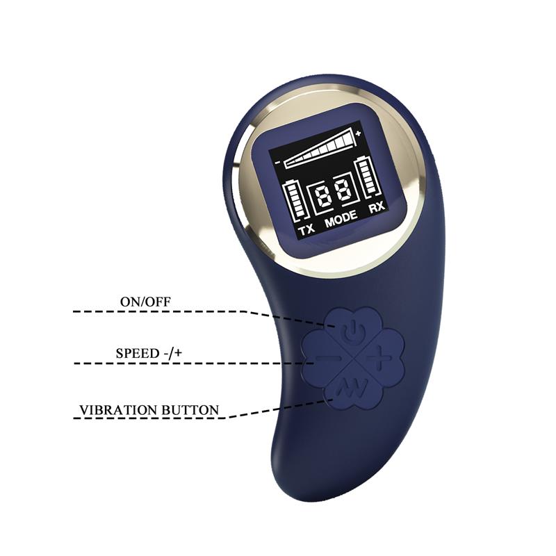 Vivian Huevo Vibrador con Control Remoto con Pantalla Digital Azul - Imagen 6