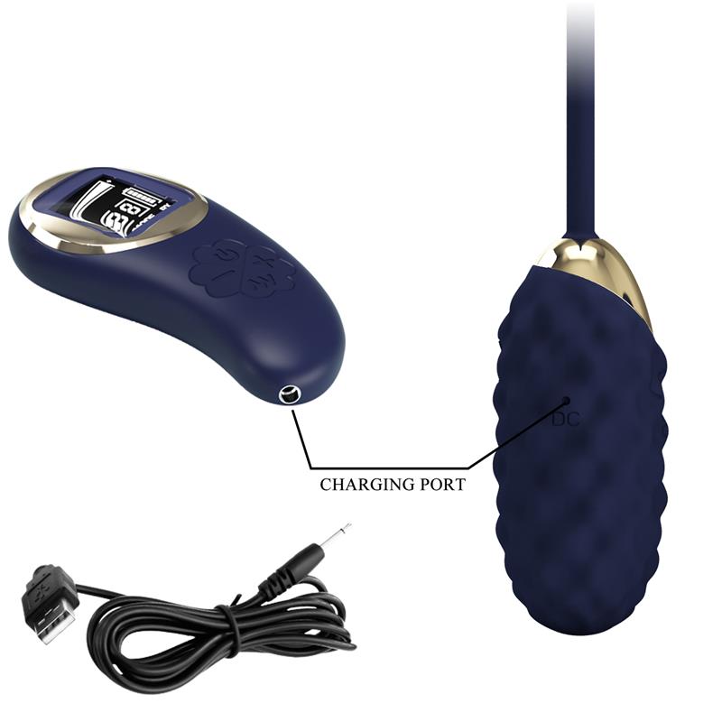 Vivian Huevo Vibrador con Control Remoto con Pantalla Digital Azul - Imagen 7