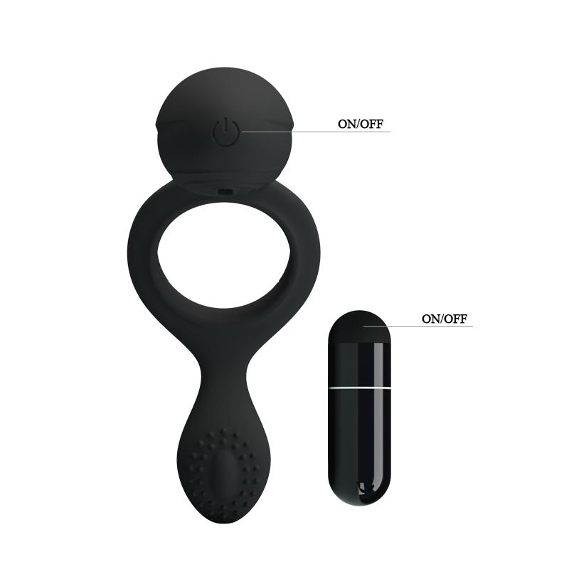 Pretty Love Anillo Vibrador Ethel Color Negro - Imagen 7