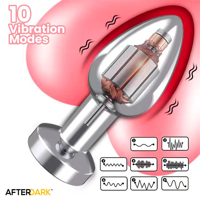 Dimpor Plug Anal Cromado con Vibración USB Magnético Talla S - Imagen 10