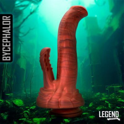 Bycephalor Dildo con diseño de dinosaurios, doble estimulación y ventosa.