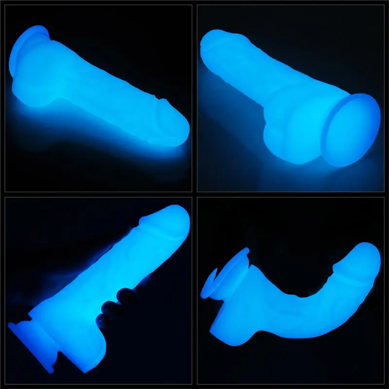 Ver en Dildo Lumino: El Placer Realista que Emerge de la Oscuridad con Luz Azul - Imagen 7
