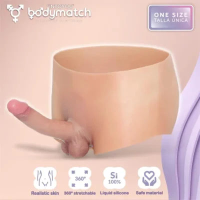 Boxers con pene realista Blayke, vista frontal detallada. Silicona hiperrealista y diseño anatómico