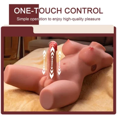 Detalle realista del pene y testículos del torso masturbador Miah Lady Boy.