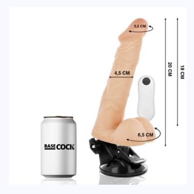 Vibrador Realista Articulable BASECOCK natural con ventosa y control remoto