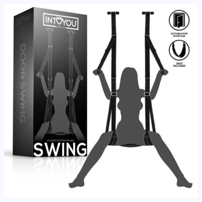 Columpio de Puerta Sexual INTOYOU BDSM con asiento acolchado y soportes ajustables para piernas.