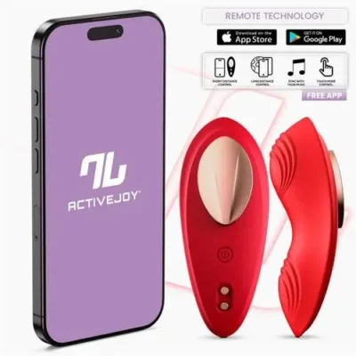Vibrador braguita control remoto Intoyou App Series color rojo. Juguete sexual discreto.